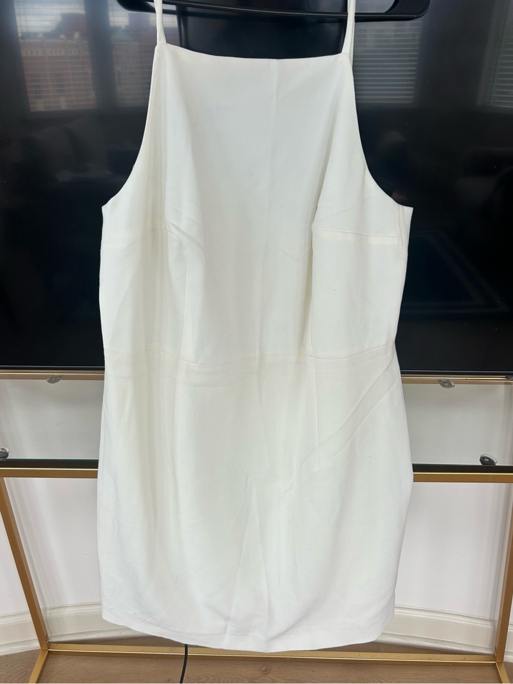White Spaghetti Strap Shift Dress